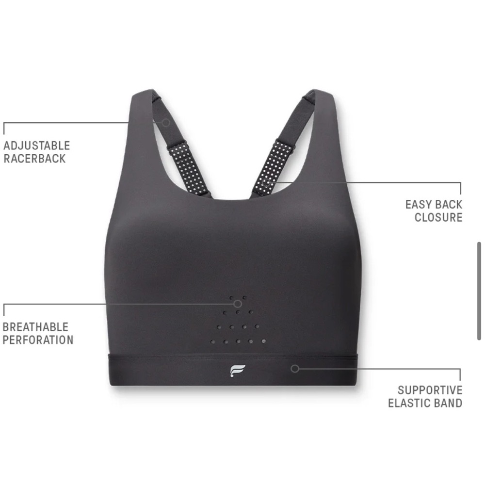 Fabletics Gray  Sports Bra with Adjustable Racerback